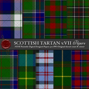 Digital Printable Scottish Tartan Plaid: Highland Clan Sinclair, Hunting, Sir John Sinclair of Ulbster, Dans, Logan, Sir William Saint-Clair