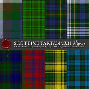 Digital Printable Scottish Tartan Plaid: Highland Clan Campbell, Black Watch, The Government Set 1725, Collegiate, Loch Neil Dress, Glenlyon
