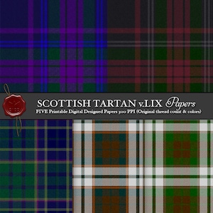 Digital Printable Scottish Tartan Plaid: Highland Tartan Spirit of Scotland, National Trust for Scotland, Ancient, Modern, The Queen Mother