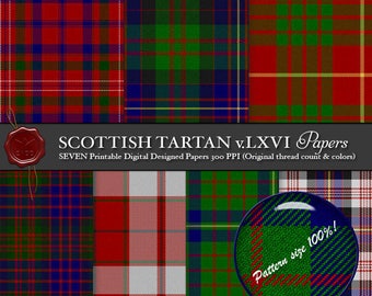 Digital Printable Scottish Tartan Plaid: Highland Clan Cameron of Locheil, Cameron of Erracht, Clan Cameron Hose, Altered by Weaver, Hunting