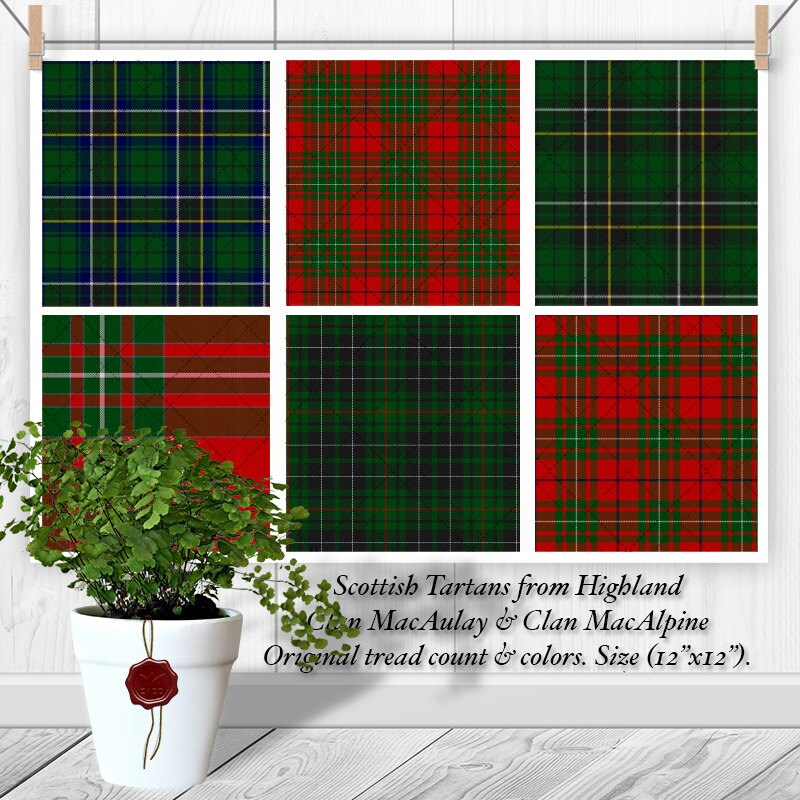 Digital Printable Scottish Tartan Plaid: Highland Clan Macaulay & Clan ...