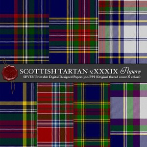 Digital Printable Scottish Tartan Plaid: Highland Clan MacBeth, Clan MacVean, Dress, Stewart Brydone 1862, King of Scotland, Shakespeare