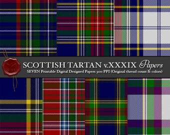 Digital Printable Scottish Tartan Plaid: Highland Clan MacBeth, Clan MacVean, Dress, Stewart Brydone 1862, King of Scotland, Shakespeare