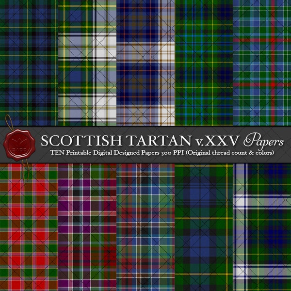 Les Tartans écossais imprimables numériques : Highland Clan Gordon, Gordon de Abergeldie, pré-Pâques, ancienne Variation Huntly, 1819 rouge, robe de 1965