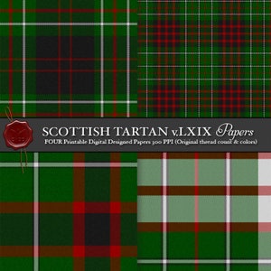 Digital Printable Scottish Tartan Plaid: Highland Clan MacDiarmid, Dress, MacDairmaids of Glenlyon, Irish MacDermotts claim (Dermot).