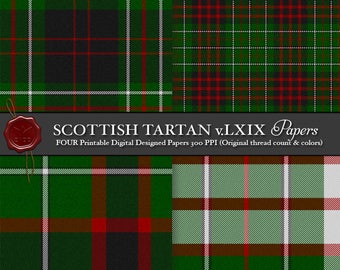 Digital Printable Scottish Tartan Plaid: Highland Clan MacDiarmid, Dress, MacDairmaids of Glenlyon, Irish MacDermotts claim (Dermot).