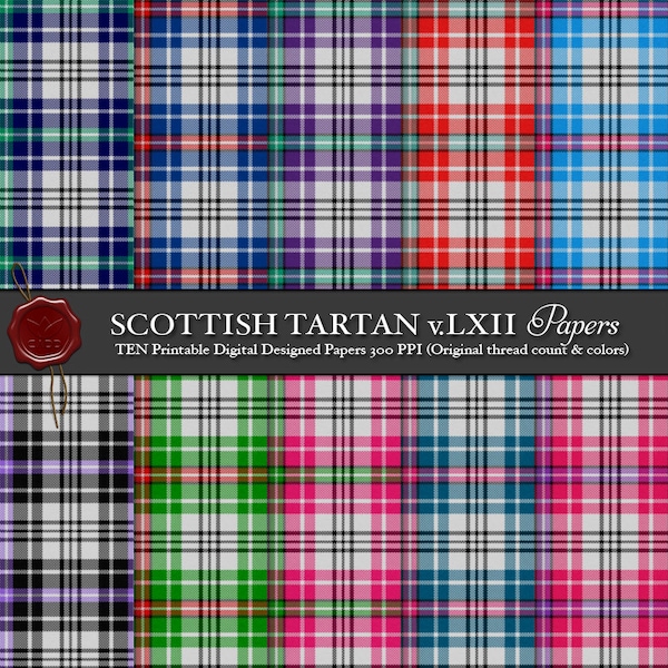 Digital imprimible escocés Highland Dance Tartan Plaid: Thistle Aqua, Flame, Violet, Sky, Battle or Victory Dance, bailarines del Clan