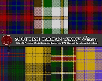 Digital Printable Scottish Tartan Plaid: Highland Clan MacLachlan, Castle Lachlan, Hunting, Dress, Niall Noigíallach, High King of Ireland