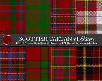 Digital Printable Scottish Tartan Plaid: Highland Clan MacAlister, MacAlister of Skye, Dress, Gourlay Steele Collection, Glenbarr, Logan