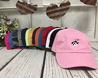 COW Embroidered Dad Hat, Farm Animal Hat, Cow Baseball Hat, Embroidered Cow Hat, Barn Animal Hat, Men's Hats, Women's Hats