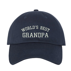 Worlds Best Grandpa Baseball Cap, Fathers Day Hat, Gift for Grandpa, Papa Hat, Grandfather Baseball hat, Gift for dad, Dad Hat for Grandpa image 1