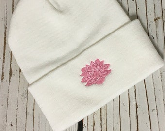 Lotus Blume Beanie, Beanie, Beanies für Frauen, Wintermütze für Männer, Lotusblüten Mütze