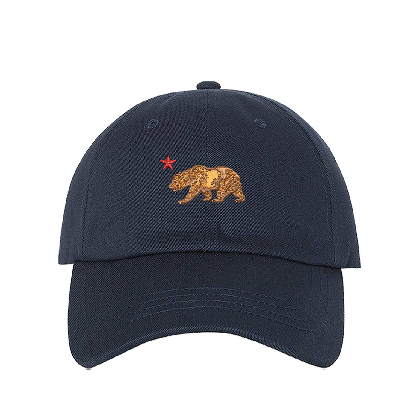 Adin of California Cali Bear Stacked Black Strapback Hat New Bear Paw Hat – California Black Bears main image 2