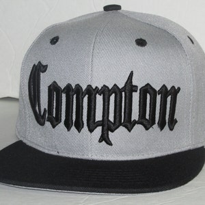 New Compton 3 D embroidered gray/black flat bill snap-back image 1