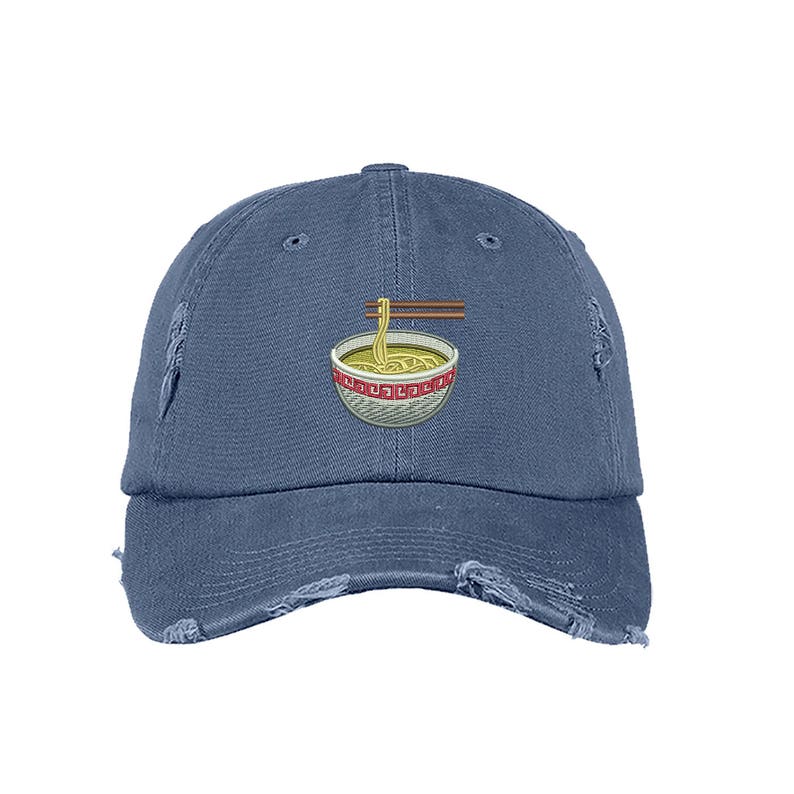 RAMEN Distressed Dad Hat Embroidered Noodle Soup Hat Low Etsy