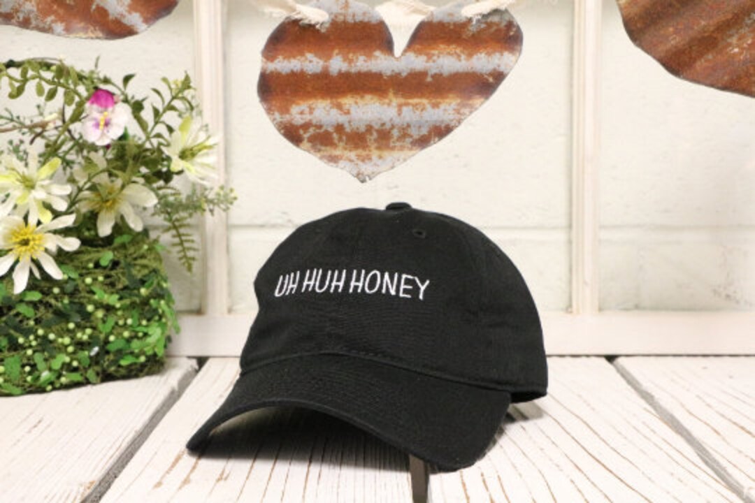 Uh Huh Honey Baseball Cap Uh Huh Honey Baseball Cap with Embroidery on Front (Grey  main image 2