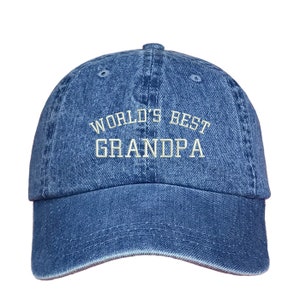 Worlds Best Grandpa Baseball Cap, Fathers Day Hat, Gift for Grandpa, Papa Hat, Grandfather Baseball hat, Gift for dad, Dad Hat for Grandpa image 4