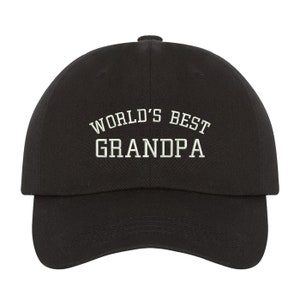 Worlds Best Grandpa Baseball Cap, Fathers Day Hat, Gift for Grandpa, Papa Hat, Grandfather Baseball hat, Gift for dad, Dad Hat for Grandpa image 3