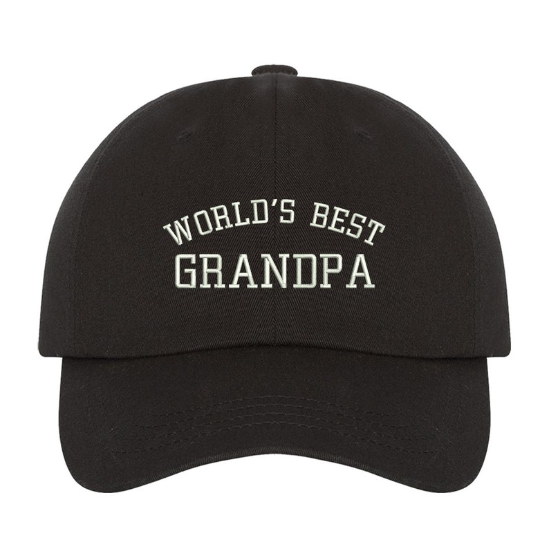 Worlds Best Grandpa Baseball Cap, Fathers Day Hat, Gift for Grandpa, Papa Hat, Grandfather Baseball hat, Gift for dad, Dad Hat for Grandpa image 3