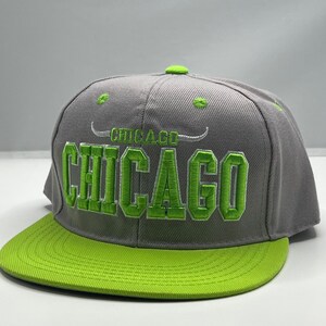 Chicago Flat bill Snapback Cap embroidered Unisex Snapback Baseball Cap embroidered hat for Chicago Lovers Gift for Him Stocking Stuffer