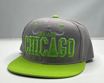 Chicago Flat bill Snapback Cap embroidered Unisex Snapback Baseball Cap embroidered hat for Chicago Lovers Gift for Him Stocking Stuffer