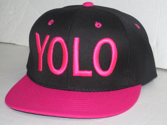 YOLO | Black/Hot Pink | 3D | Snapback Hat | Sunhat | Running Hat | Beach  Hat | Fashion Dad Hat | Cosplay | Drake | Hip Hop | Top 40