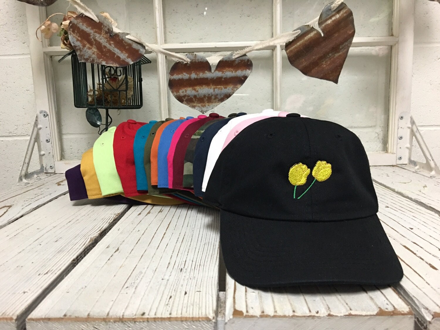 Tulip Embroidered Dad Hat Flower 