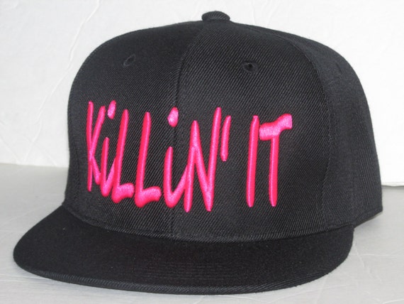 KILLIN' IT Snapback Hat Black Neon Pink Snapback Swag | Etsy