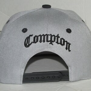 New Compton 3 D embroidered gray/black flat bill snap-back image 2