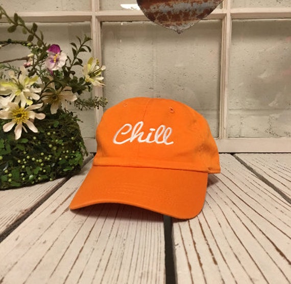 neon orange baseball cap