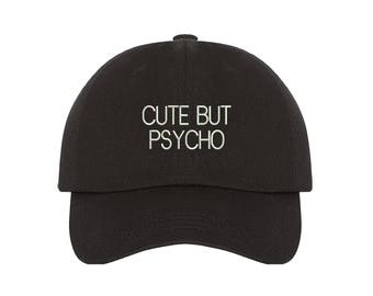 Süße Aber Psycho Baseball Mütze, Niedliche Papa Mütze, bestickte süße Aber Psycho Mütze, Damenmütze, Süße Psycho Mütze