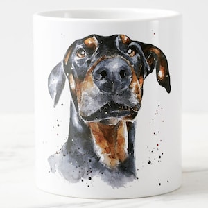 Large Doberman Ceramic Mug 15 oz-  Doberman Coffee Mug, Doberman mug gift ,Doberman, Doberman Mug