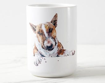 Bull Terrier Version III Ceramic Mug 15oz | Dog Lover Gift | Edswatercolours