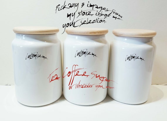 Customise Me Ceramic Tea,coffee and Sugar Storage