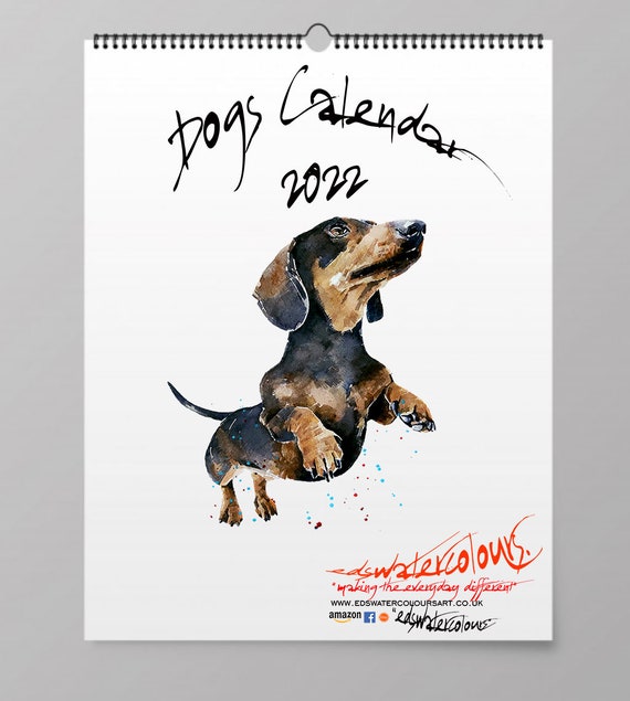 Dogs Watercolour Art Calendar 2022 Dogs Calendar Dogs Art | Etsy Uk