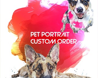 Custom Pet Portrait - Watercolour