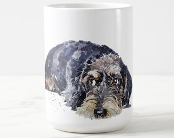 Wirehaired Dachshund Ceramic Mug 15oz | Dog Lover Gift | Edswatercolours