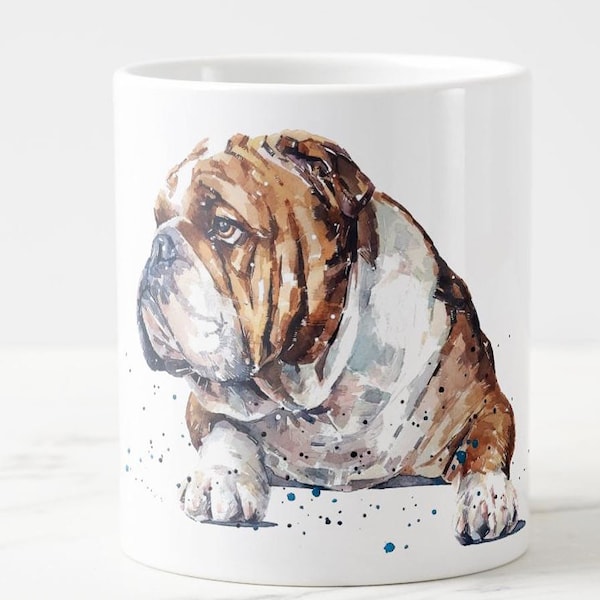 Large English Bulldog Ceramic Mug 15 oz-  English Bulldog Coffee Mug, English Bulldog cup ,English Bulldog Mug, English Bulldog