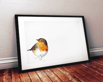 Robin Watercolour Art Print | Bird Lover Gift | Edswatercolours