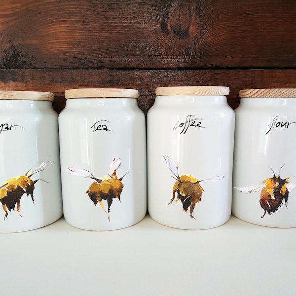 Tea Coffee Sugar Canisters Etsy