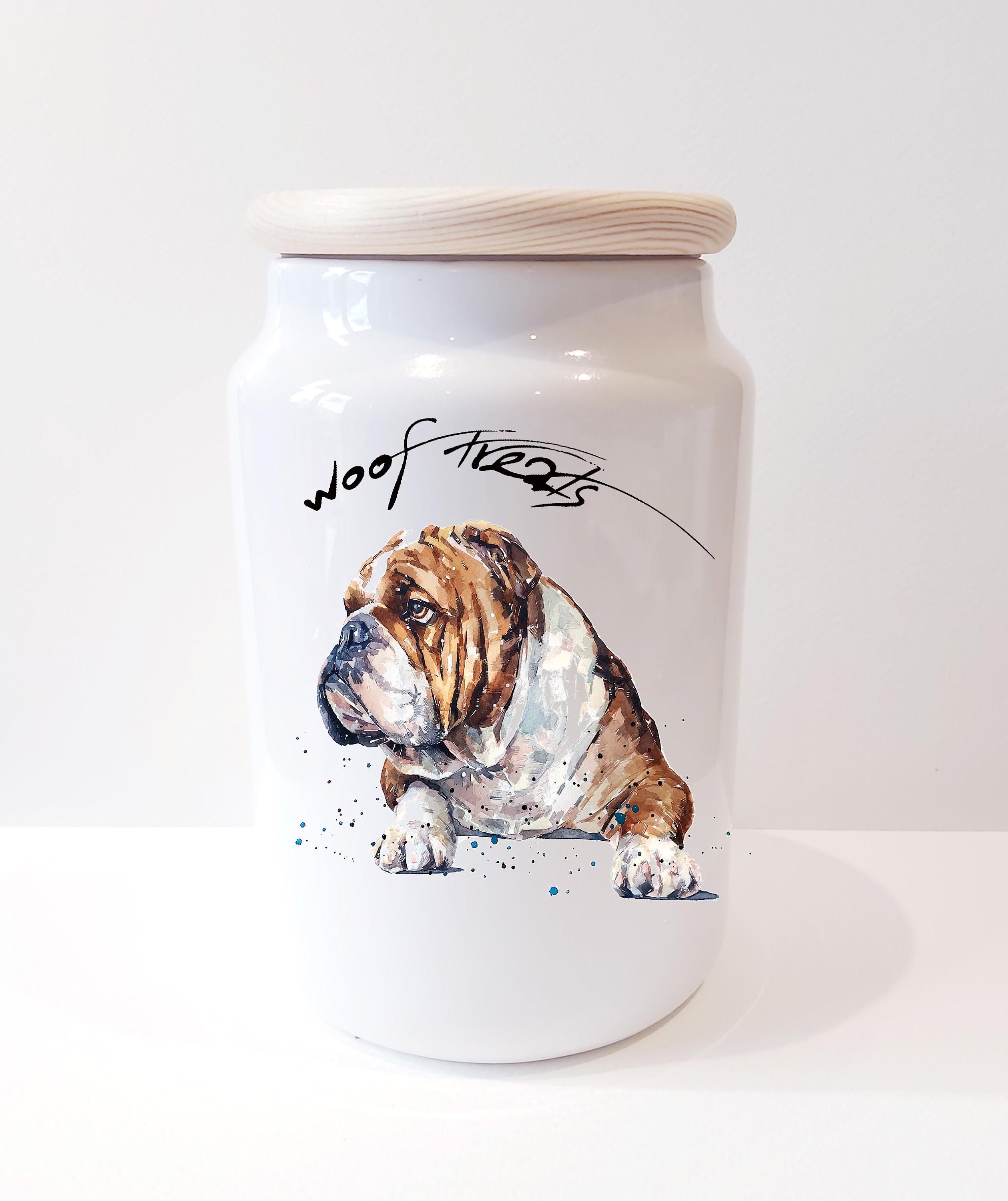 English Bulldog Ceramic Treats Jar.english Bulldog Canister