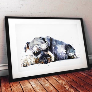 Schnauzer - "I Spy" Print Watercolour.Schnauzer art,Schnauzer painting,Schnauzer print,Schnauzer wall art,,Schnauzer watercolour