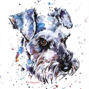 Schnauzer&quot; Print Watercolour. Schnauzer art,Schnauzer painting,Schnauzer print,Schnauzer wall art,Schnauzer wall decor,Schnauzer watercolour