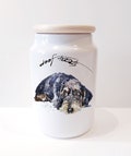 Wirehaired Dachshund Ceramic Treat Jar(Assorted).Wirehaired Doxie Canister,Wire Doxie Storage Jars,Wire Doxie kitchenware, doxie treats jar