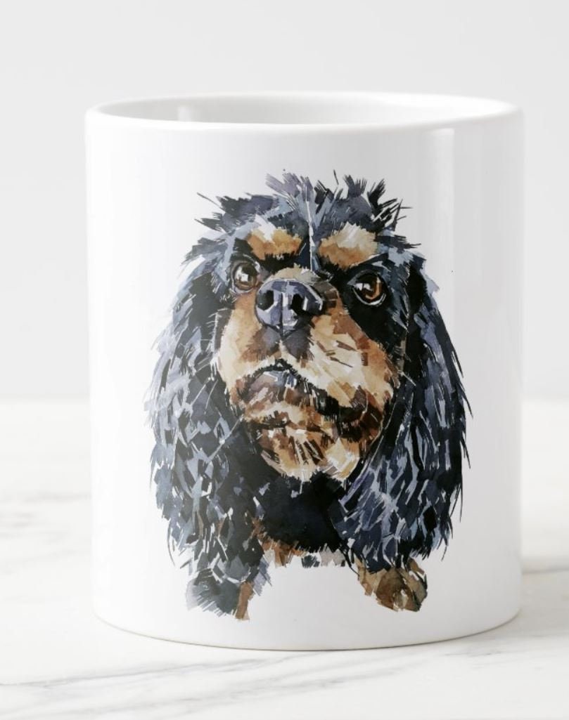 King Charles Spaniel Dog Coffee Mug 10oz Ceramic Photo Print Cavalier Puppy Tan 