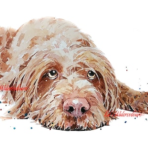 Wirehaired Vizsla Watercolour Painting – Original Dog Art A2 – Signed Vizsla Portrait – Gift for Dog Lovers – Wall Decor UK