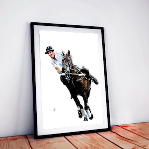 Within Reach II - Polospieler &quot; Original Aquarell A3 (38*58cm/15*23 Zoll)
