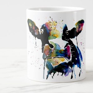 Tazza in ceramica mucca arcobaleno 15 once - Tazza di caffè mucca, regalo tazza di mucca, tazza di mucca, tazza di mucca
