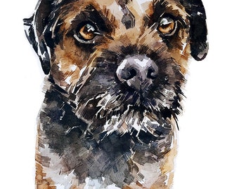 Border Terrier  Print Watercolour. Border Terrier art,Border Terrier print,Border Terrier Watercolour,Border Terrier  Wall Decor