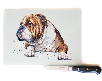 English Bulldog Toughened Glass Chopping -Smooth finish- English Bulldog Chopping board,English Bulldog Work Top Saver